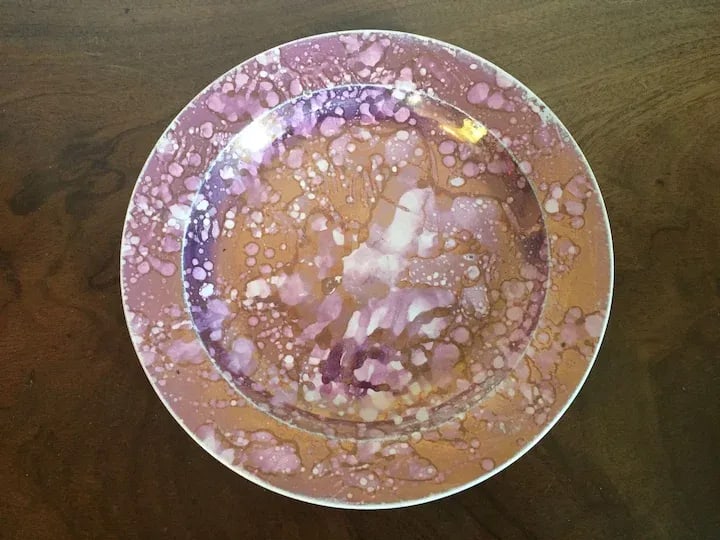 Large Early 19th Century English Wedgwood Creamware Pearlware Pink Moonlight Luster Lustre Dinner Pl - 3