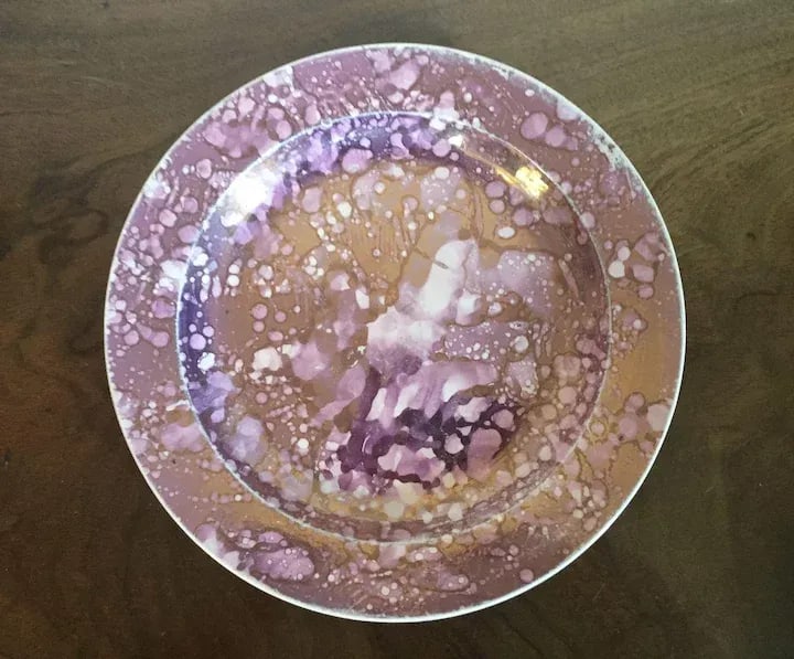 Large Early 19th Century English Wedgwood Creamware Pearlware Pink Moonlight Luster Lustre Dinner Pl - 4