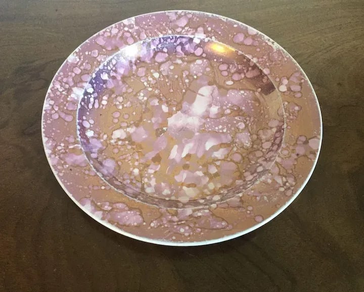 Large Early 19th Century English Wedgwood Creamware Pearlware Pink Moonlight Luster Lustre Dinner Pl - 5