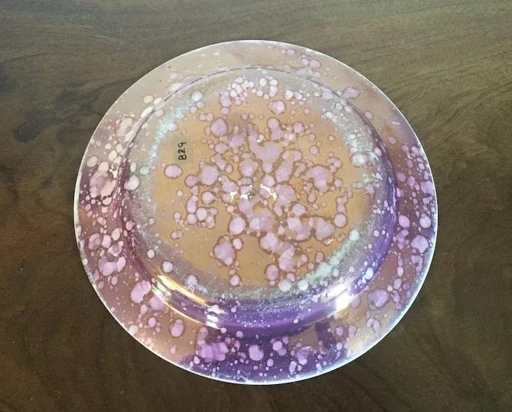 Large Early 19th Century English Wedgwood Creamware Pearlware Pink Moonlight Luster Lustre Dinner Pl - 7