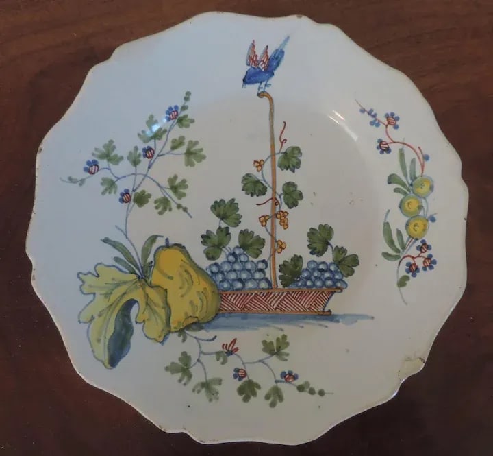 18th Century French Faience Tin Glaze Delft Pottery Plate - 2