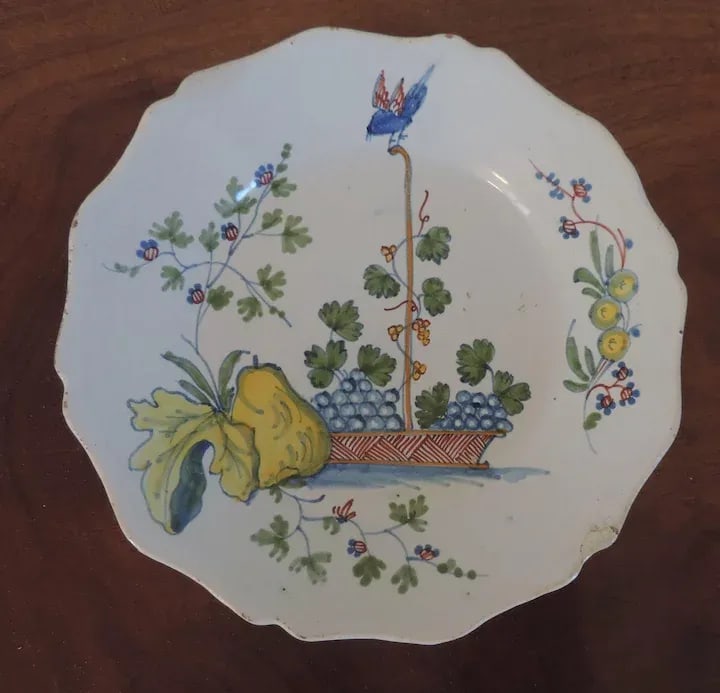 18th Century French Faience Tin Glaze Delft Pottery Plate - 5