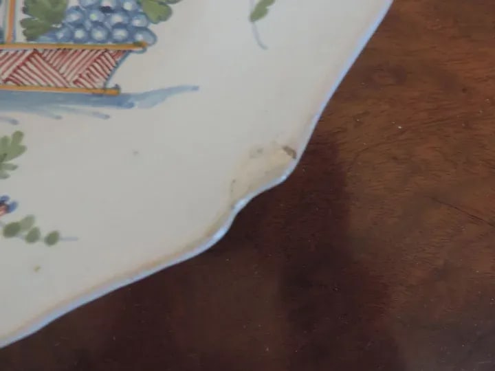 18th Century French Faience Tin Glaze Delft Pottery Plate - 6
