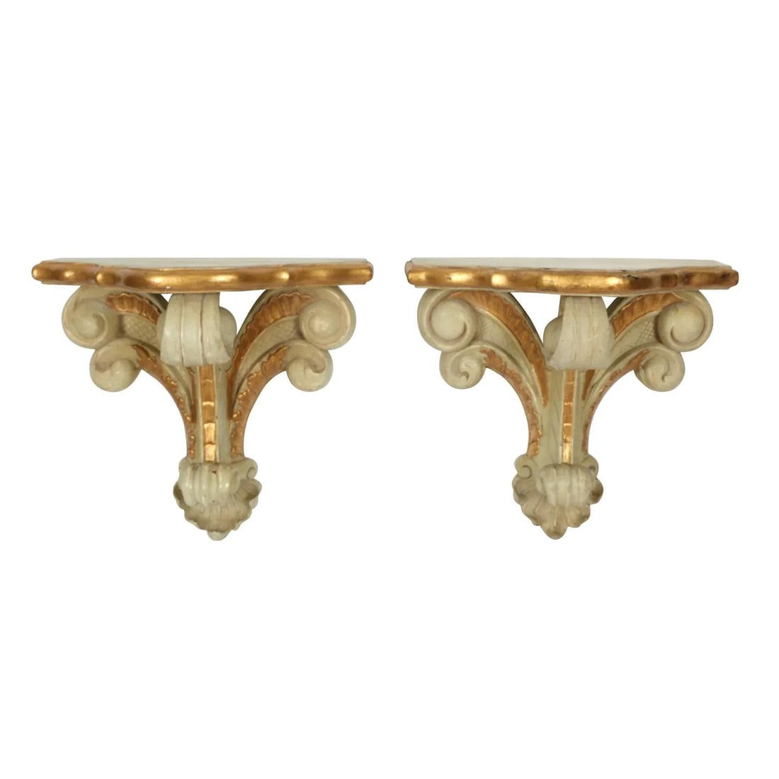Serge Roche Style Carved Wall Brackets - 4
