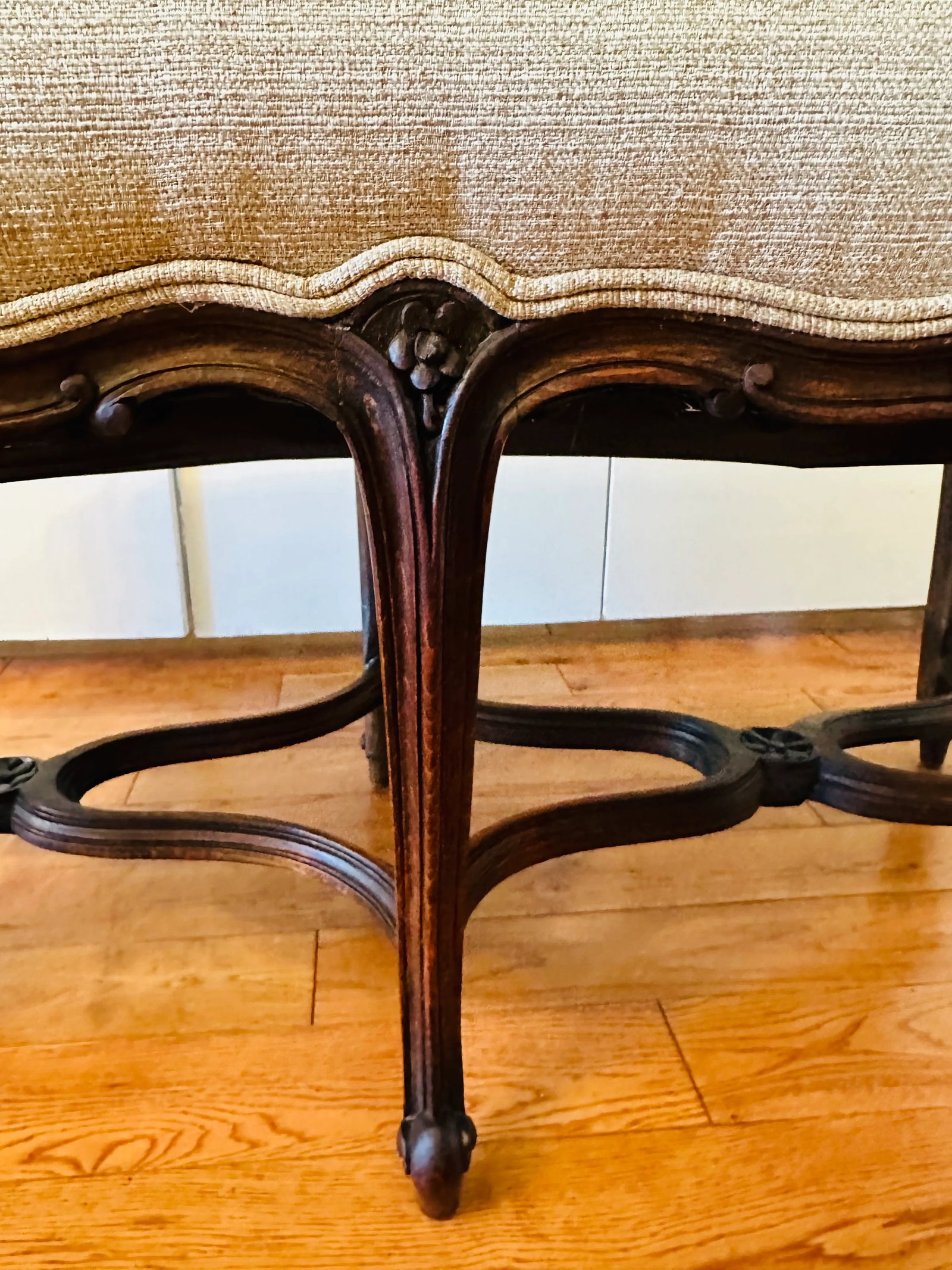 French Country Provincial Louis XV Style 6 Legs Bench - 2