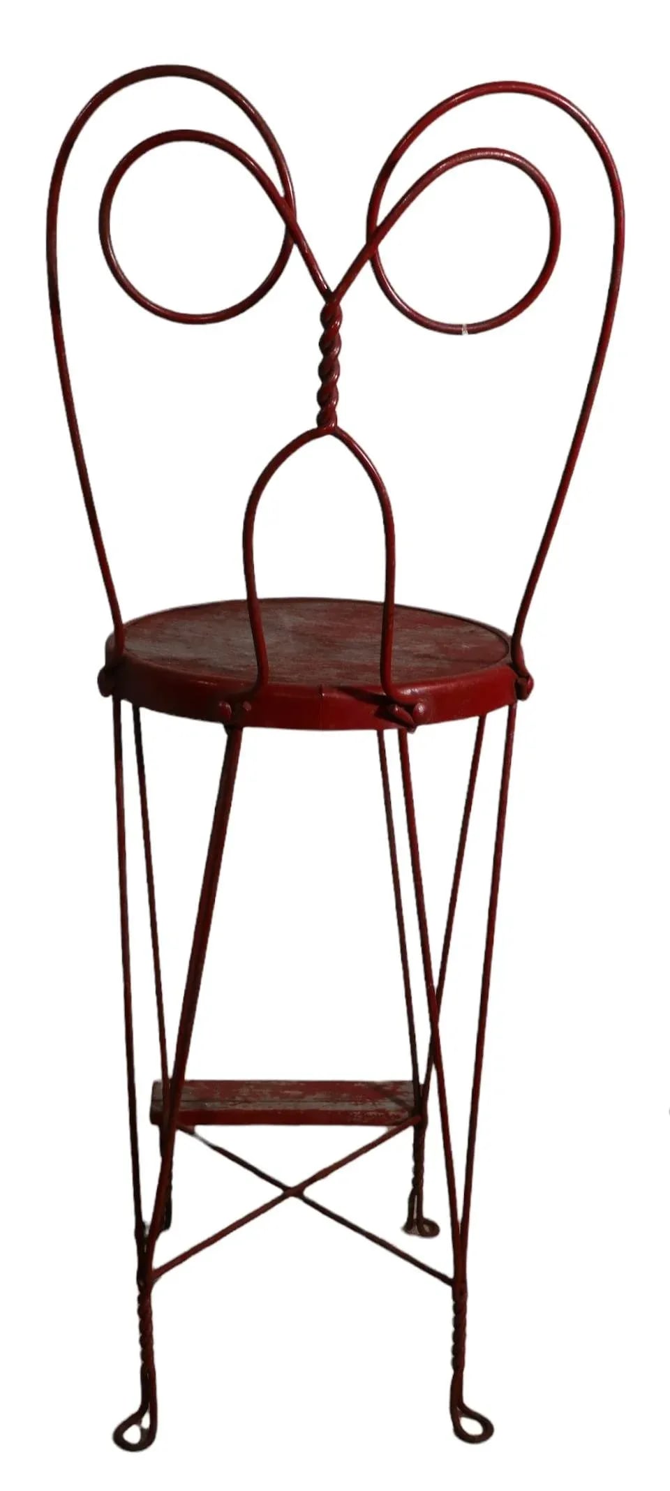 Pr. Vintage Wrought Iron Ice Cream Parlor Bar Height Stools - 9