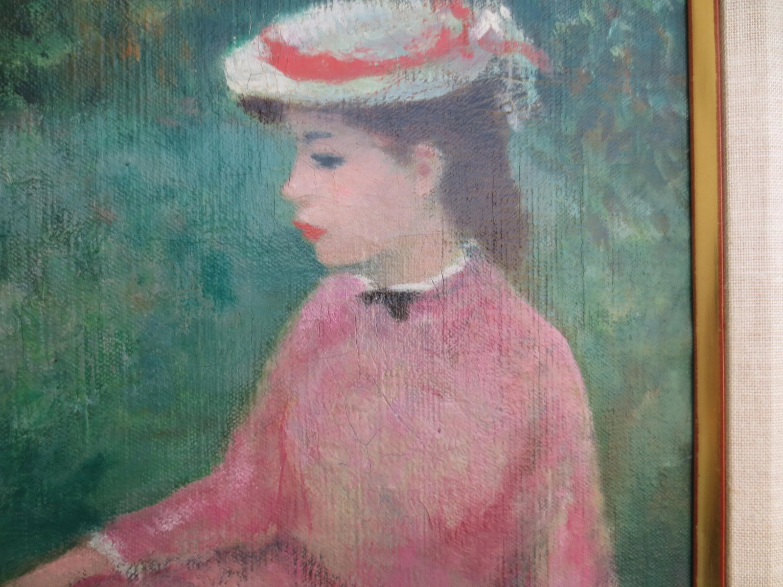 Francois Gall Painting "Woman on the Grass" Circa 1970s' - 3