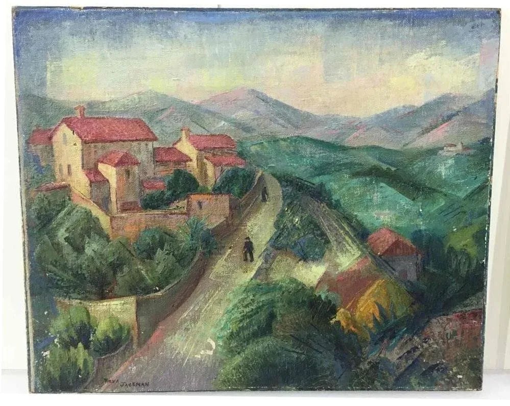Reva Jackman Oil Painting - Hills of Fiesole Italy - 2