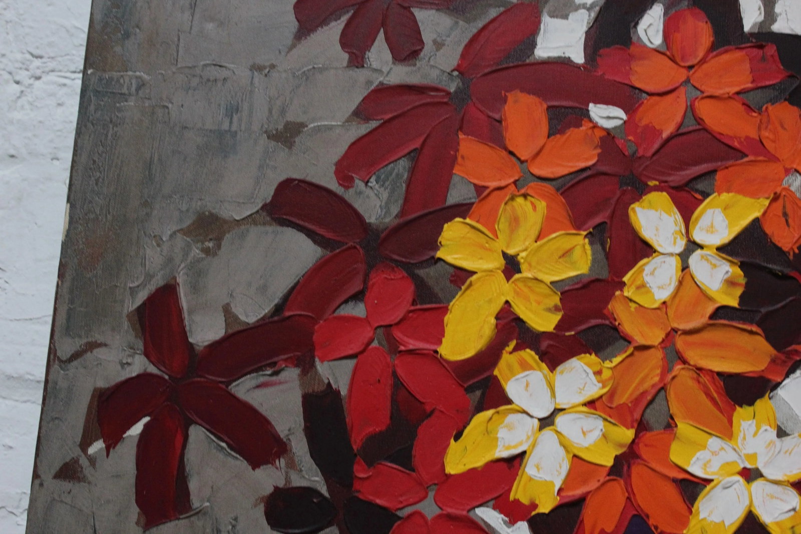 Abstract "Flower Arrangement" Acrylic on Canvas Signed Cordero - 5