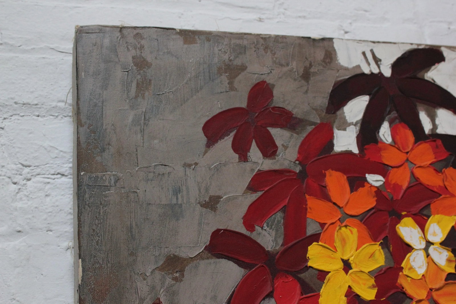 Abstract "Flower Arrangement" Acrylic on Canvas Signed Cordero - 6