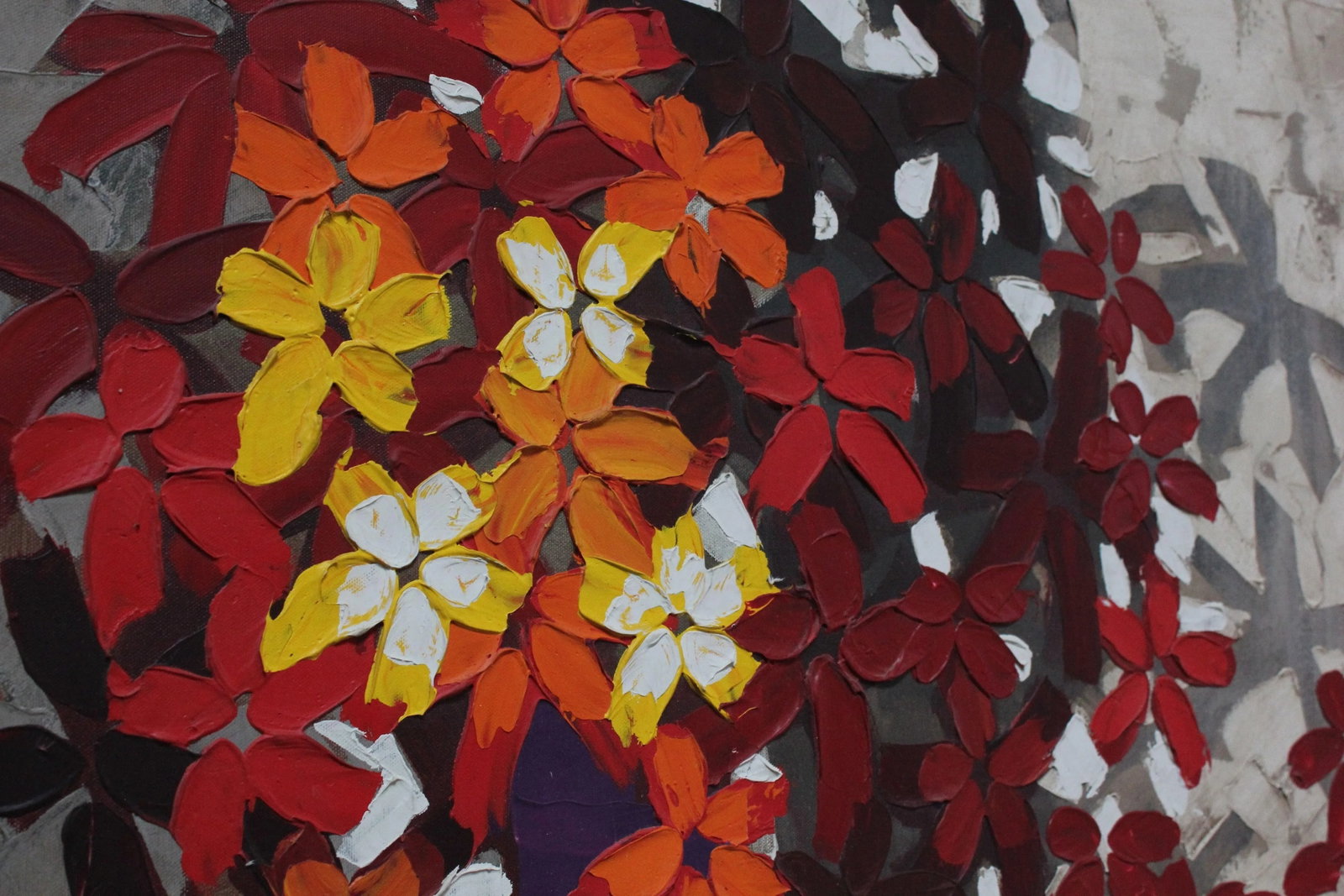 Abstract "Flower Arrangement" Acrylic on Canvas Signed Cordero - 7