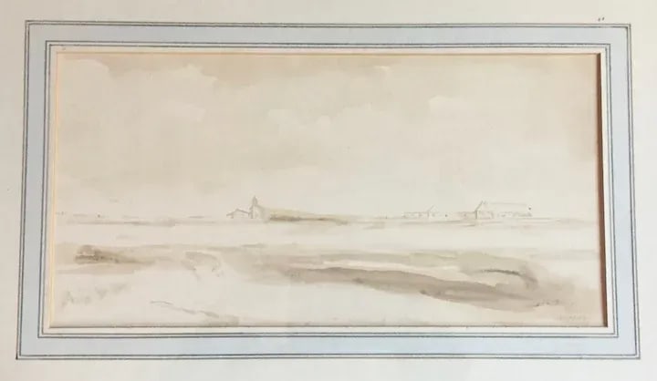 19th Century American Impressionist Hudson River School Sepia Landscape Ink Wash Painting, Framed - 9