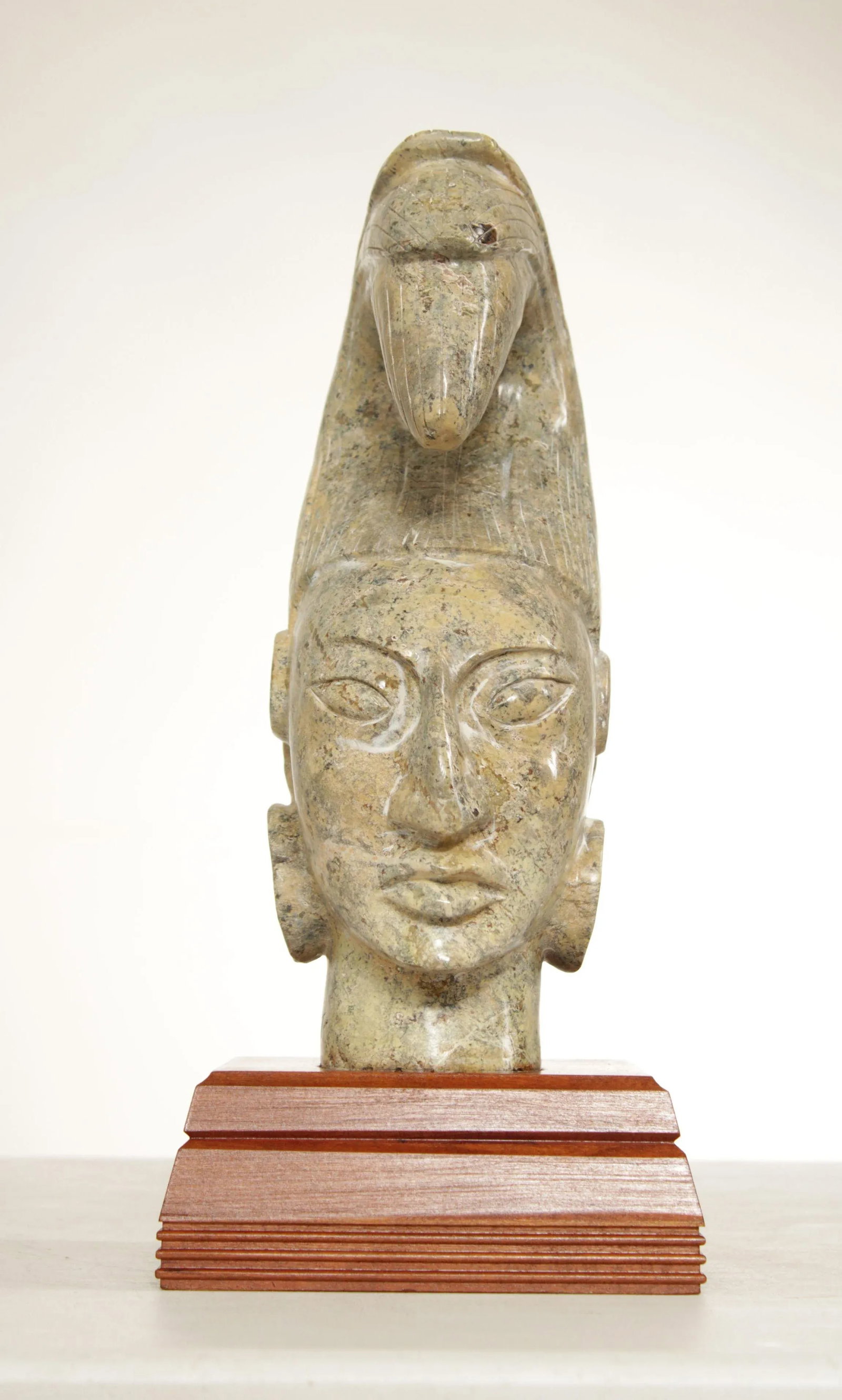 Central American Stone Carved Bust Sculpture - 3