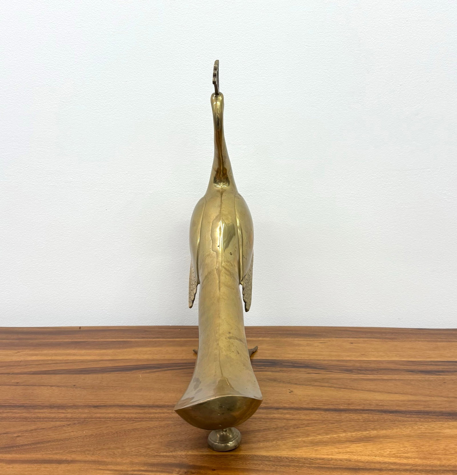 Vintage Polished Brass Peacock - 3