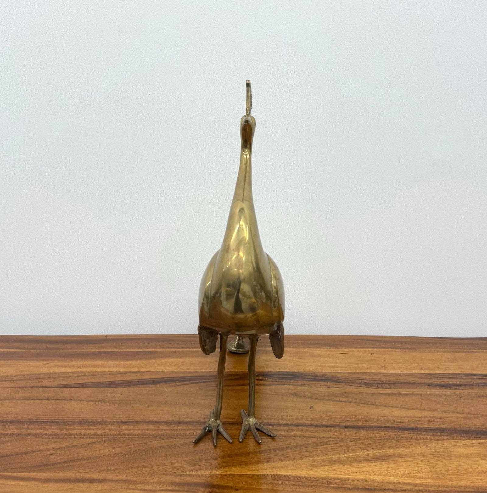 Vintage Polished Brass Peacock - 6