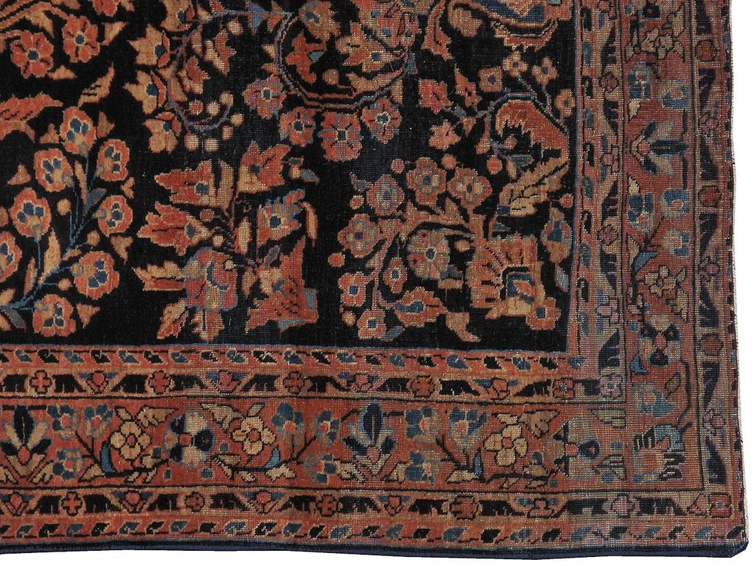 Antique Persian Sarouk Rug - 4'5" X 6'9" - 2