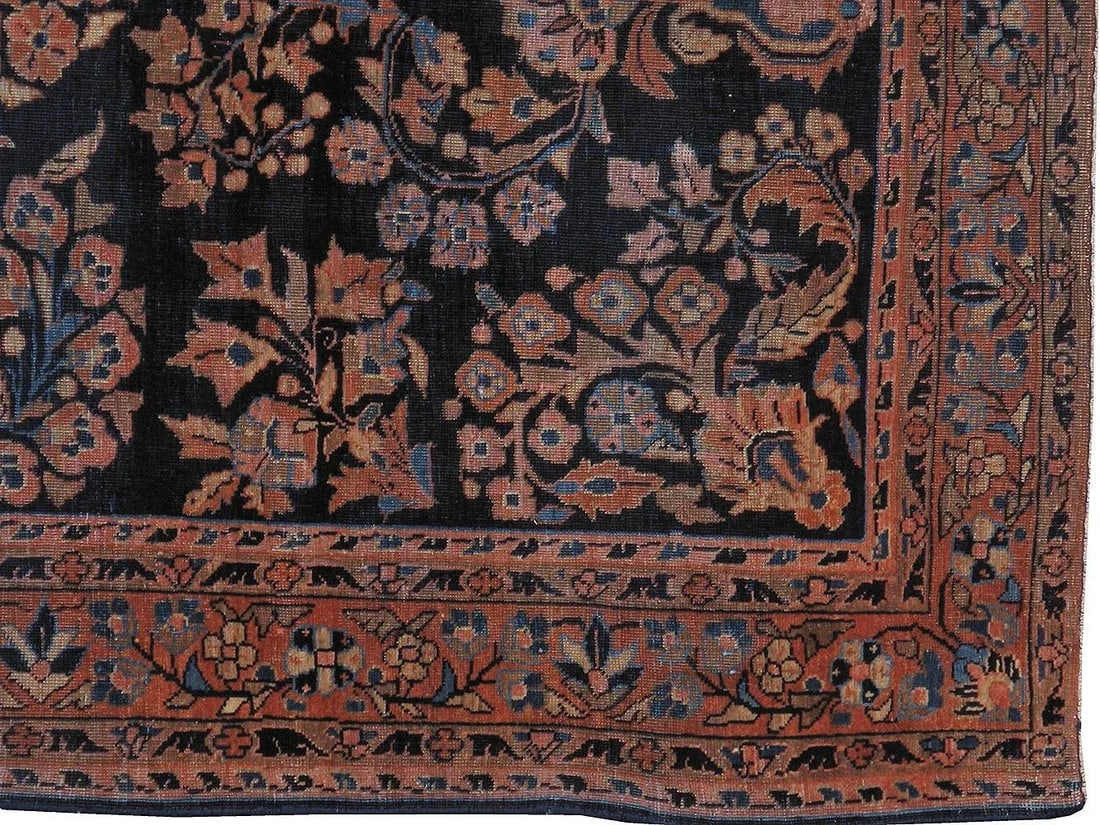 Antique Persian Sarouk Rug - 4'5" X 6'9" - 3