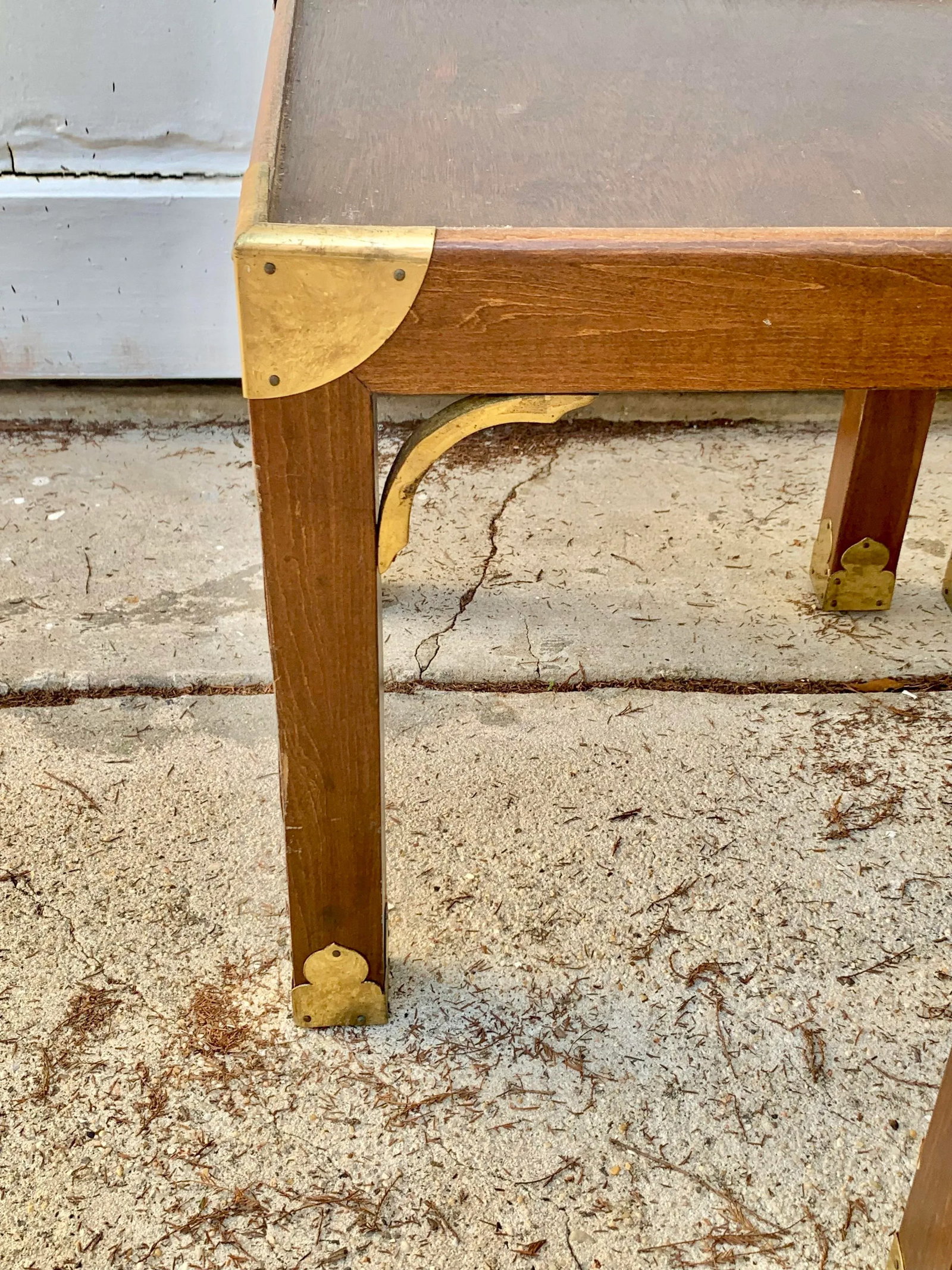 Vintage Brass and Wood Chinoiserie Style Plant Stands-A Pair - 9