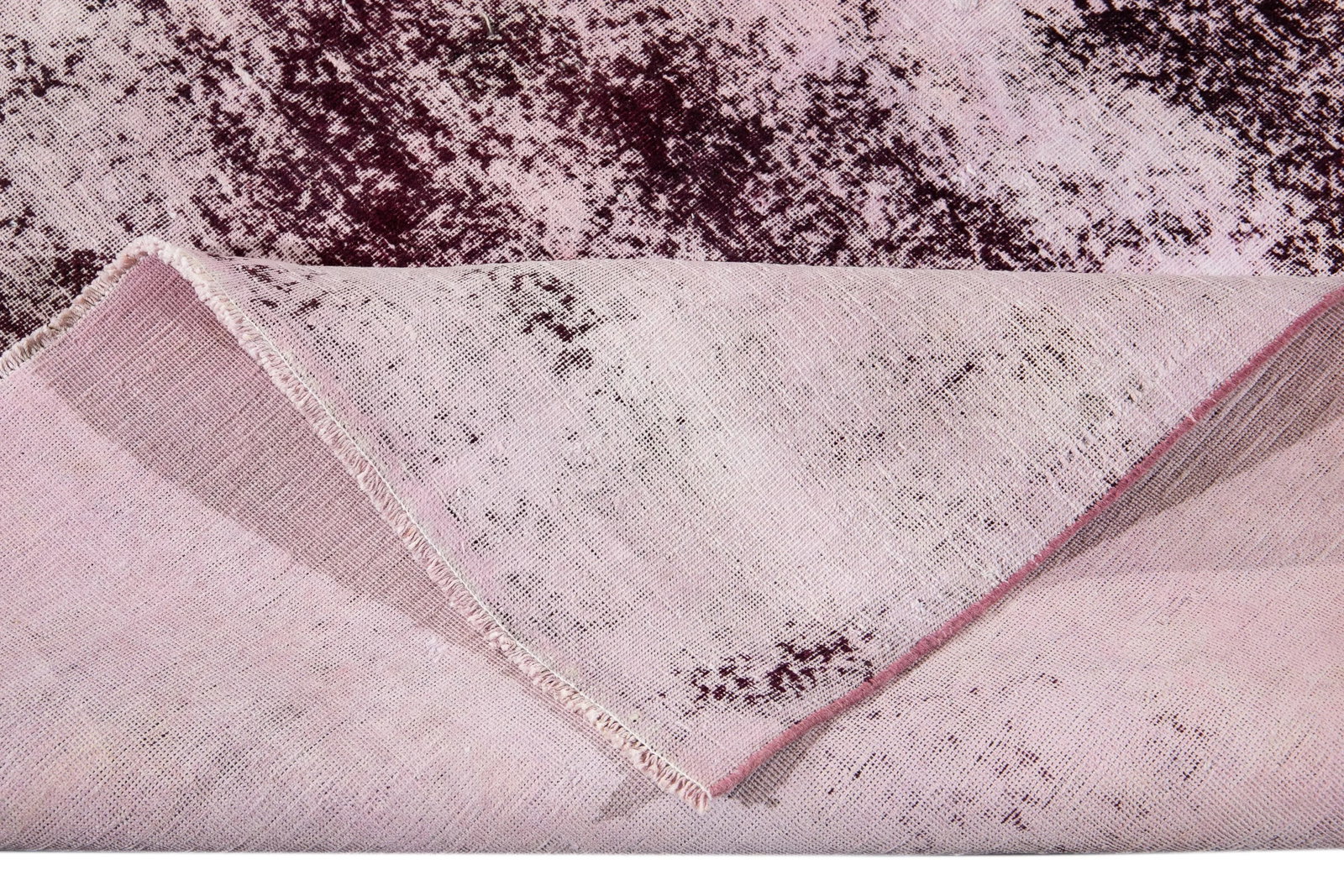 Vintage Overdyed Handmade Purple Wool Rug - 2