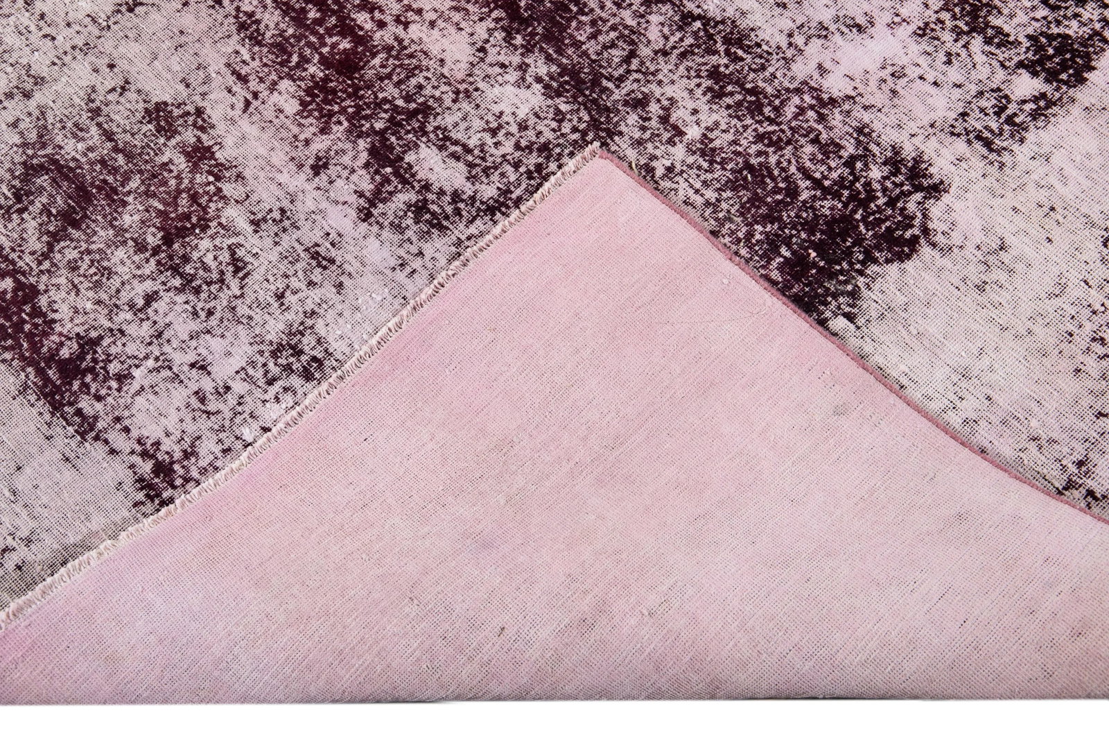 Vintage Overdyed Handmade Purple Wool Rug - 3
