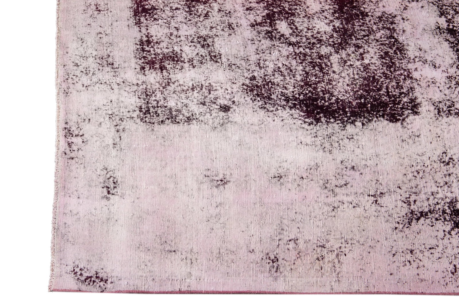 Vintage Overdyed Handmade Purple Wool Rug - 4