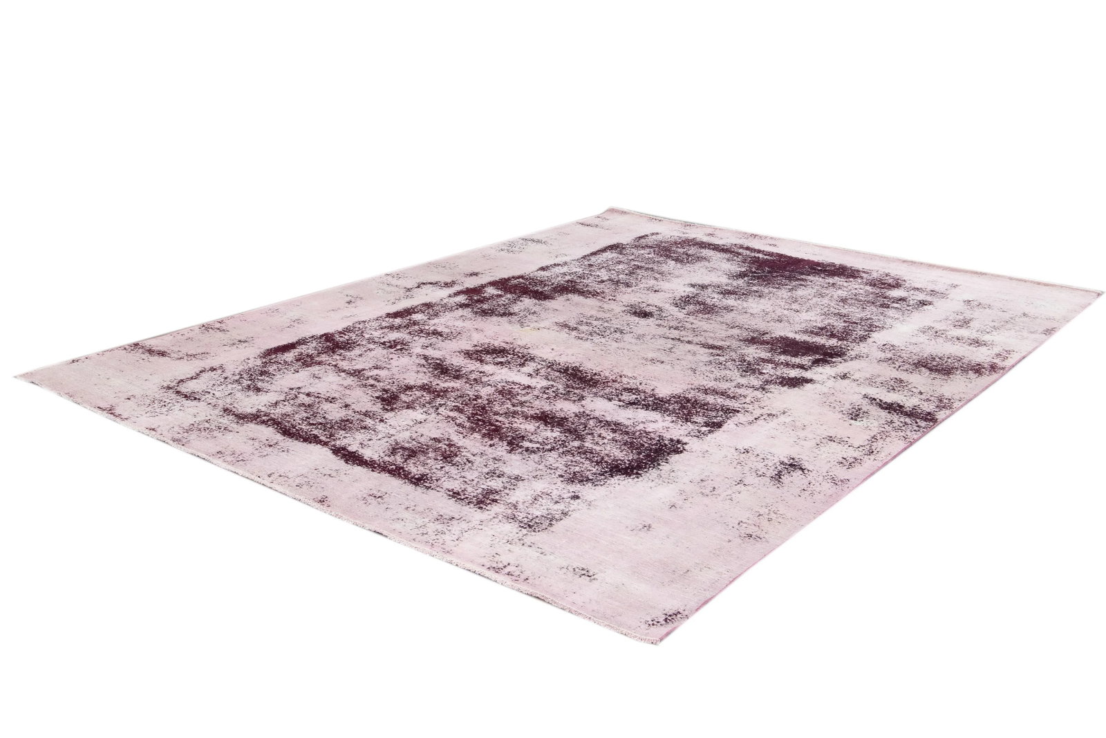 Vintage Overdyed Handmade Purple Wool Rug - 5