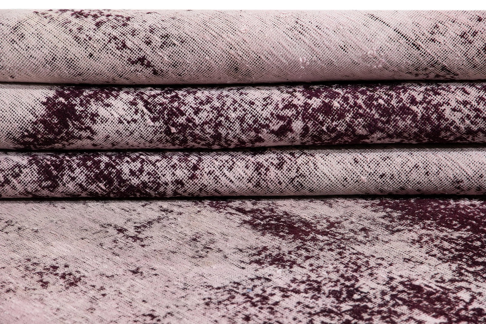 Vintage Overdyed Handmade Purple Wool Rug - 7