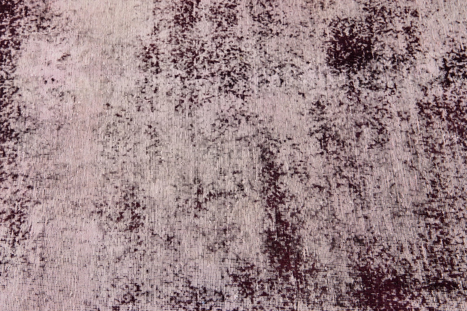 Vintage Overdyed Handmade Purple Wool Rug - 8