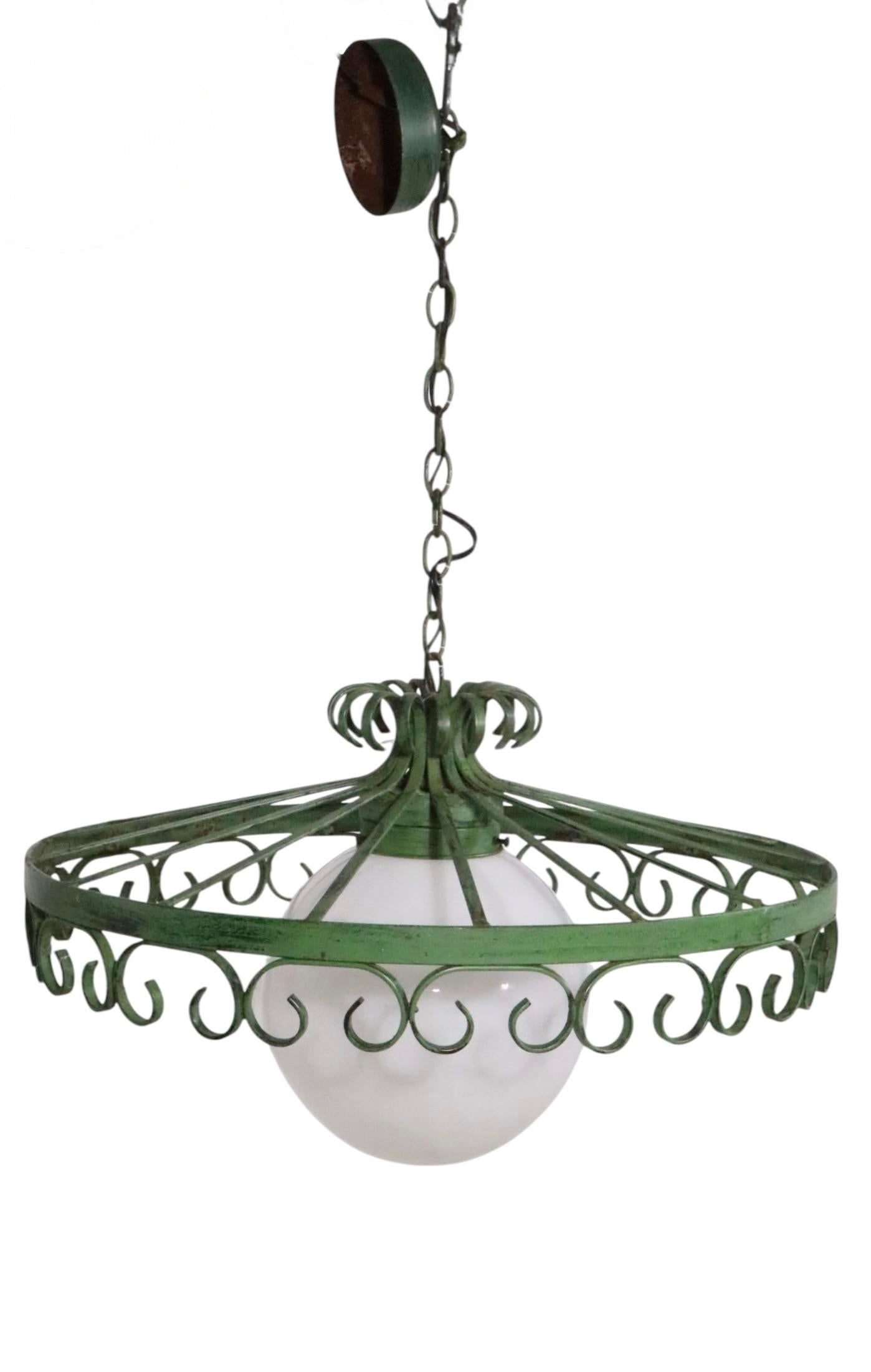 1970s Brutalist Spanish Style Wrought Iron Chandelier After Umanoff - 3