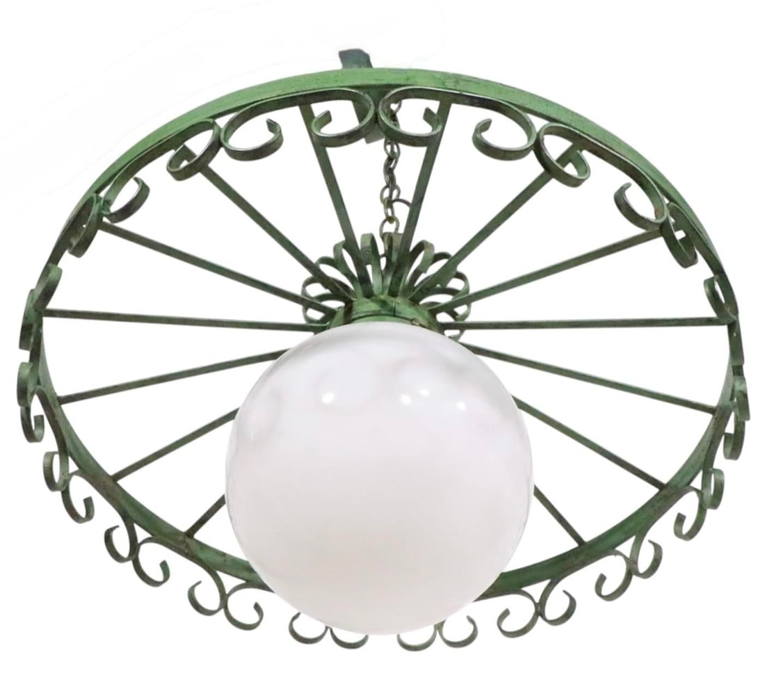 1970s Brutalist Spanish Style Wrought Iron Chandelier After Umanoff - 4
