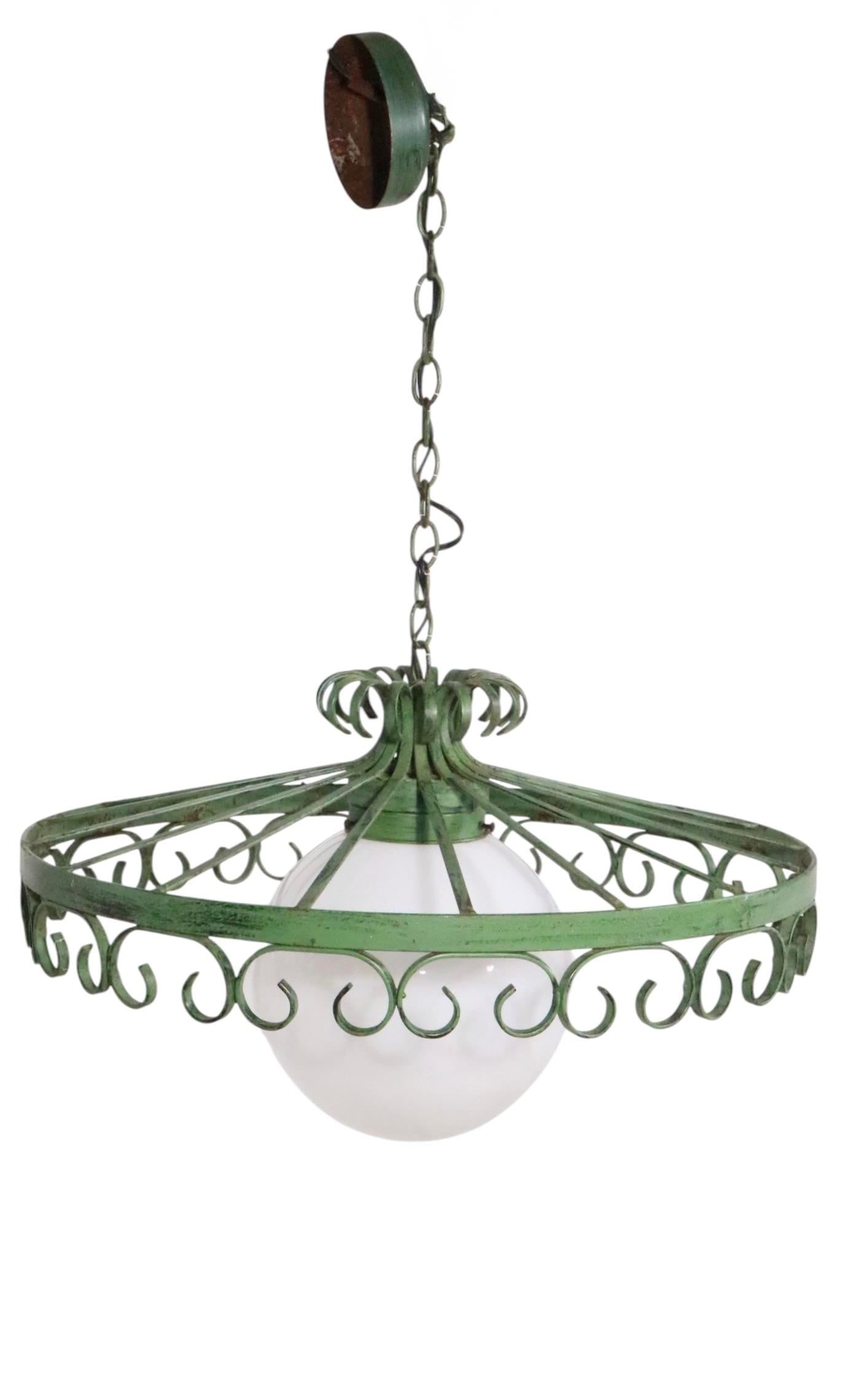 1970s Brutalist Spanish Style Wrought Iron Chandelier After Umanoff - 5