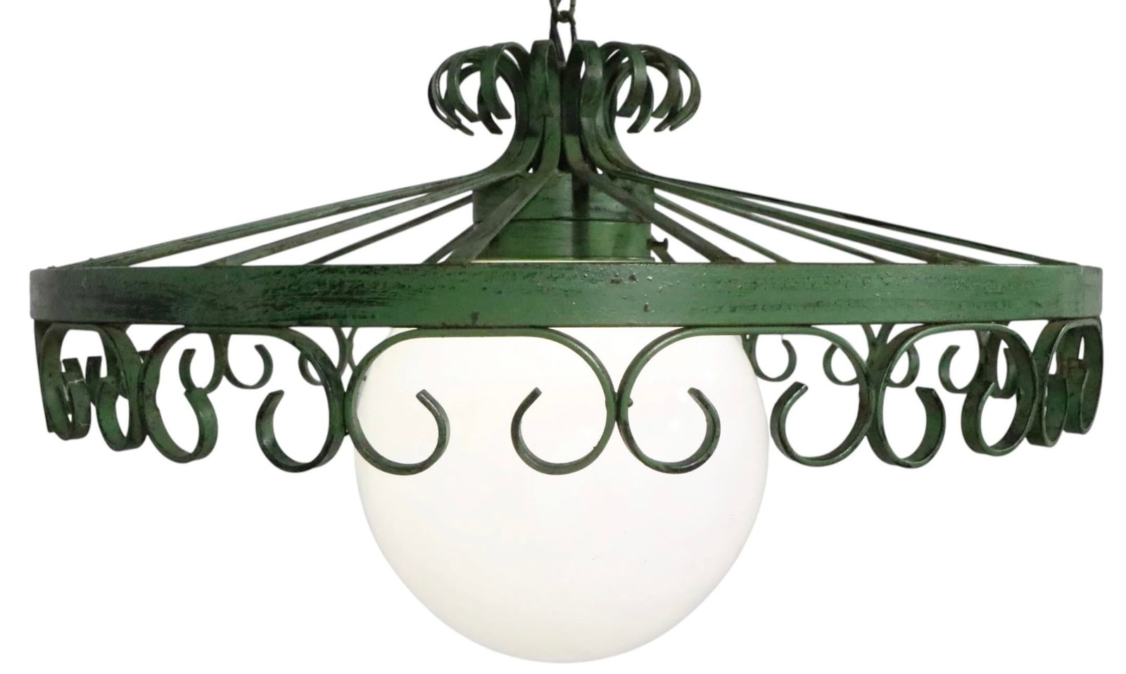 1970s Brutalist Spanish Style Wrought Iron Chandelier After Umanoff - 6