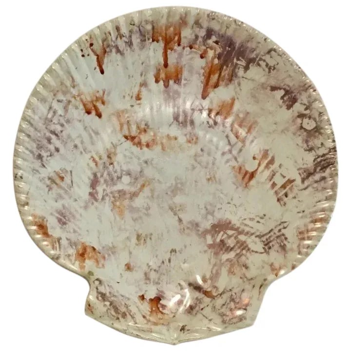 Antique 19th Century Wedgwood Conchology Pink Moonlight Luster Pearlware Scallop Sea Shell Plate - 6