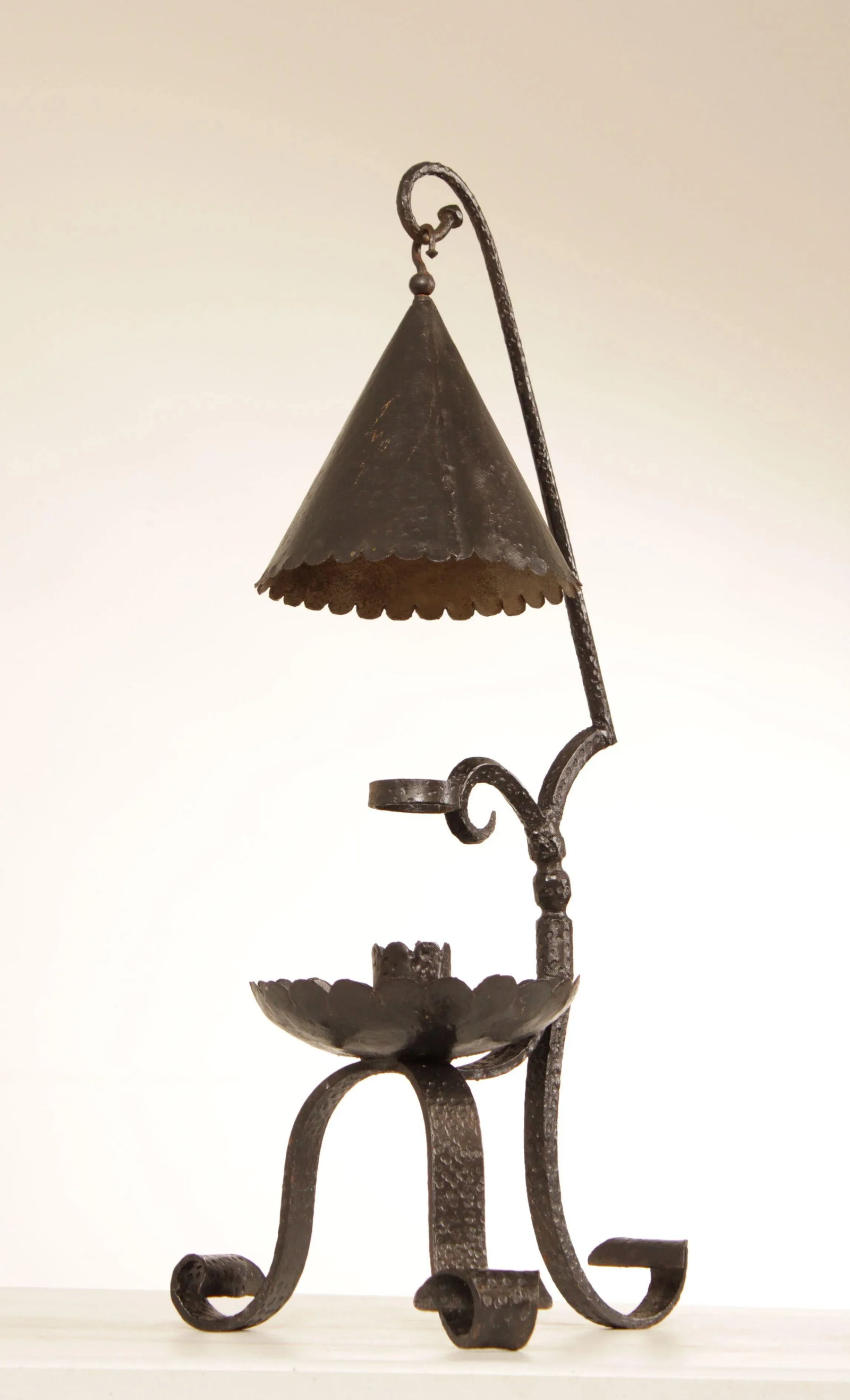 Vintage Hand Forged Wrought Iron Candle Stand - 2