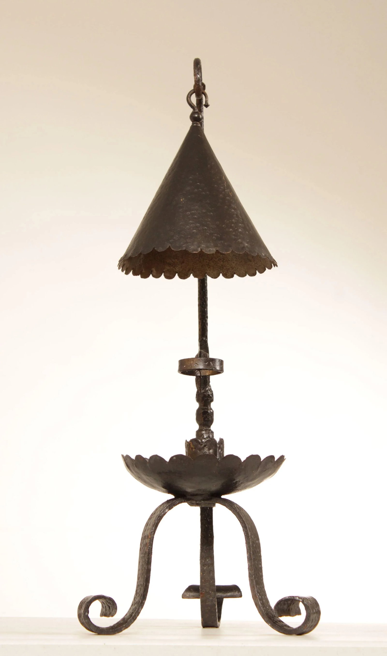 Vintage Hand Forged Wrought Iron Candle Stand - 3