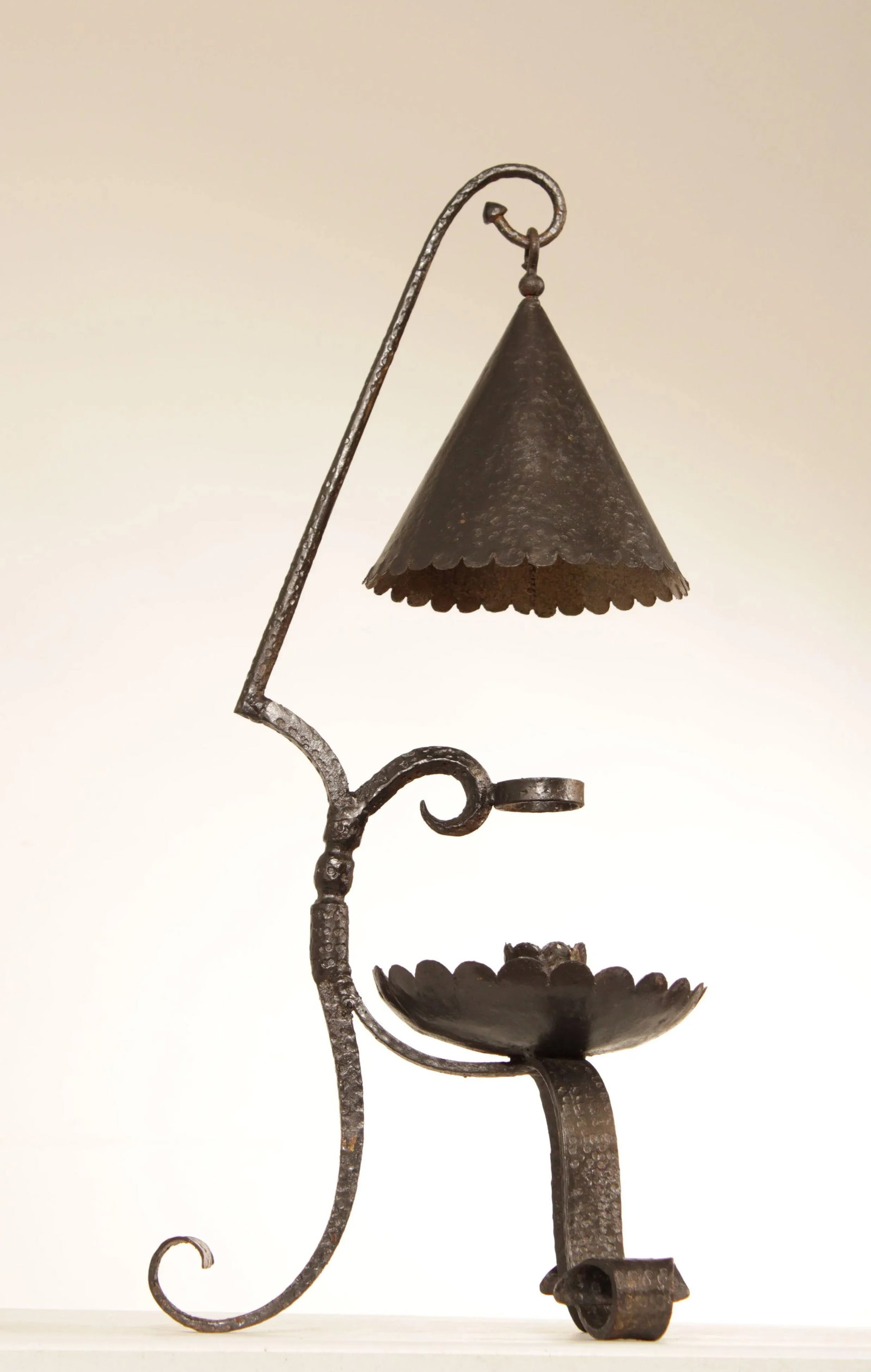 Vintage Hand Forged Wrought Iron Candle Stand - 4