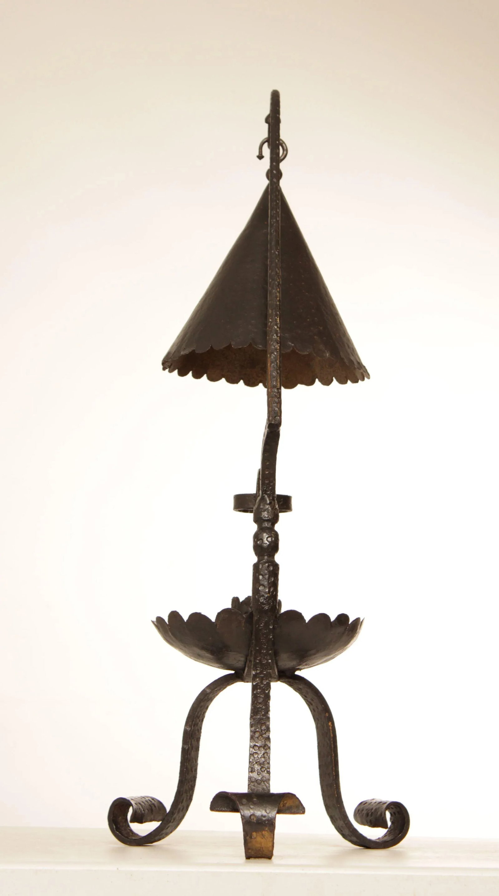 Vintage Hand Forged Wrought Iron Candle Stand - 5