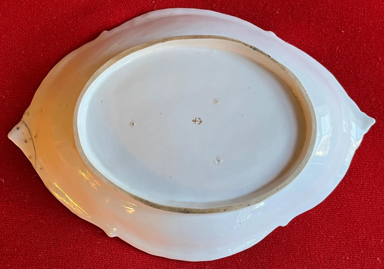 Antique 18th Century Chelsea Porcelain Lozenge Shape Dessert Dish Decorated With Fruit & Vegetables - 9