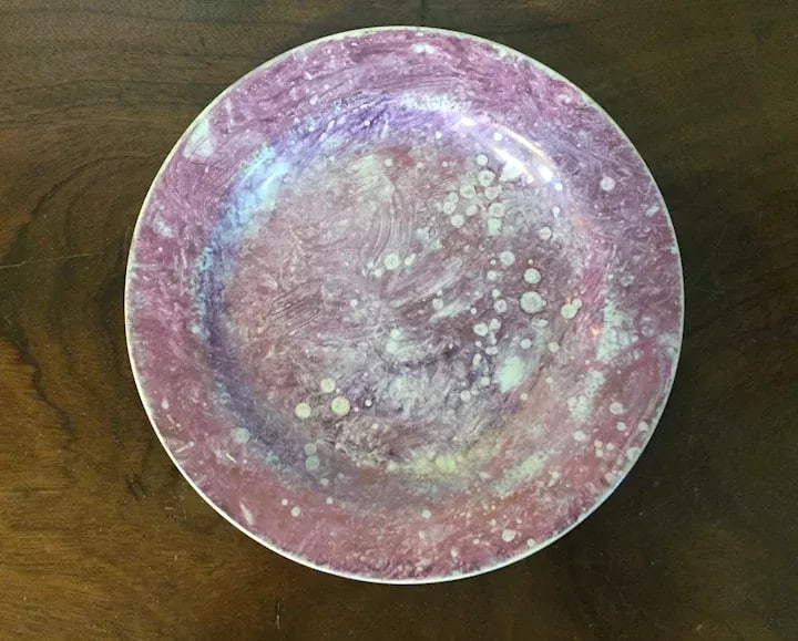 1810 Antique English Wedgwood Creamware Pink Moonlight Luster Plate - 2