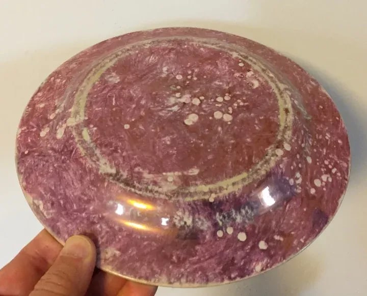 1810 Antique English Wedgwood Creamware Pink Moonlight Luster Plate - 5