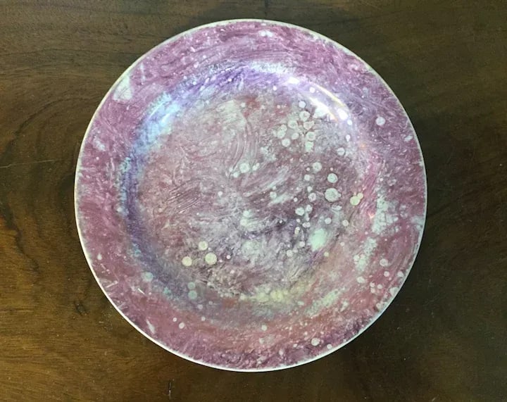 1810 Antique English Wedgwood Creamware Pink Moonlight Luster Plate - 6