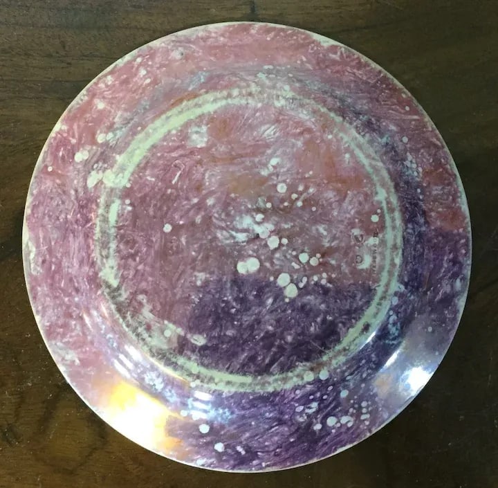1810 Antique English Wedgwood Creamware Pink Moonlight Luster Plate - 7