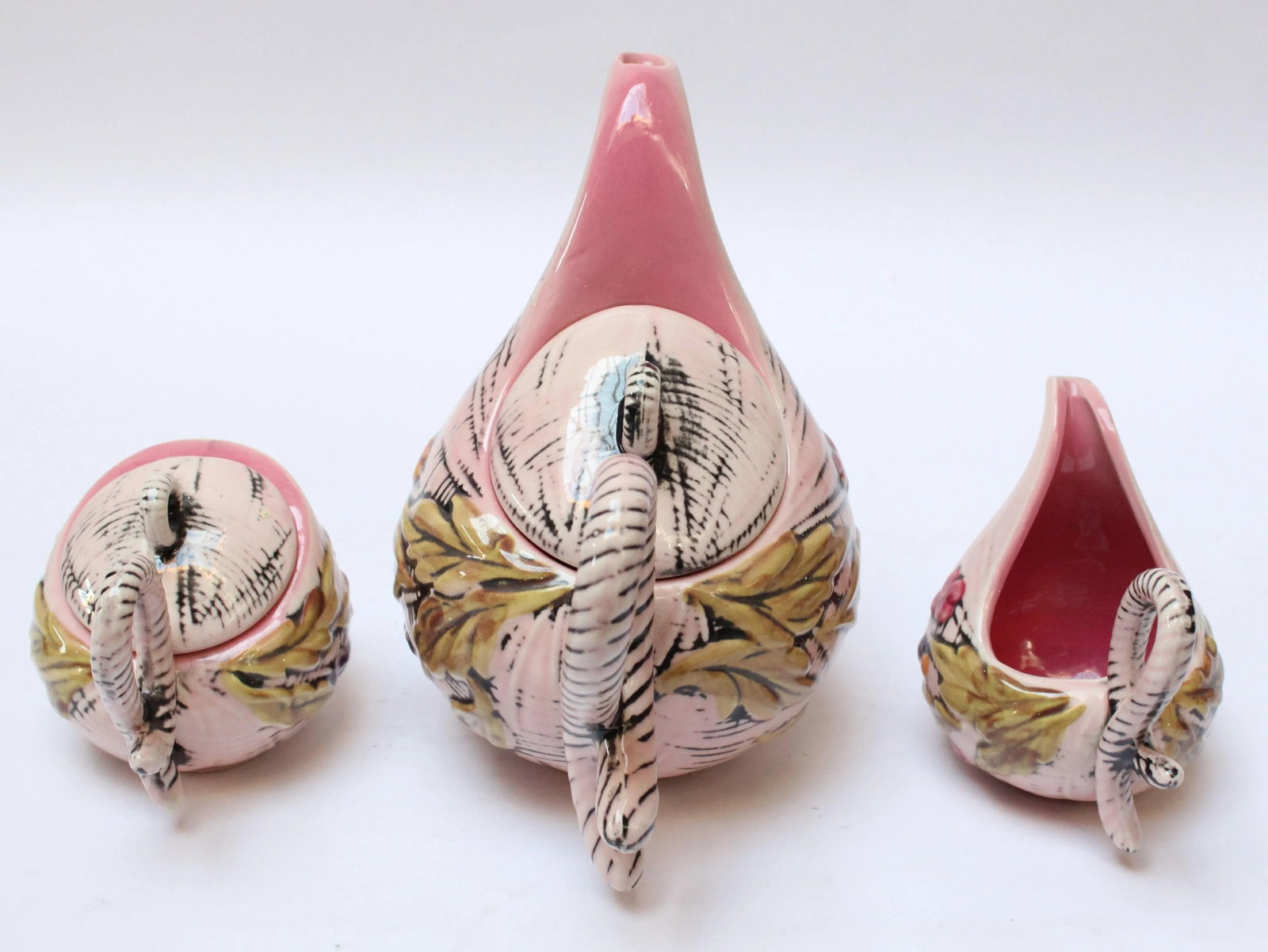 1950s Hull Pottery "Blossom Flite" Tea Service- 3 Pieces - 3