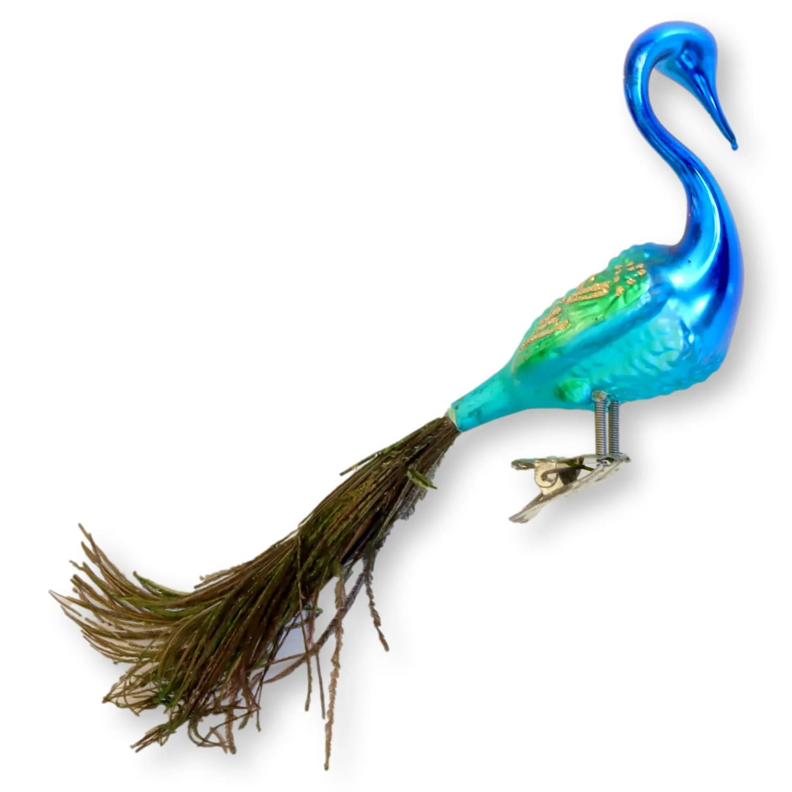 Vintage Peacock Mercury Glass Ornament - 2