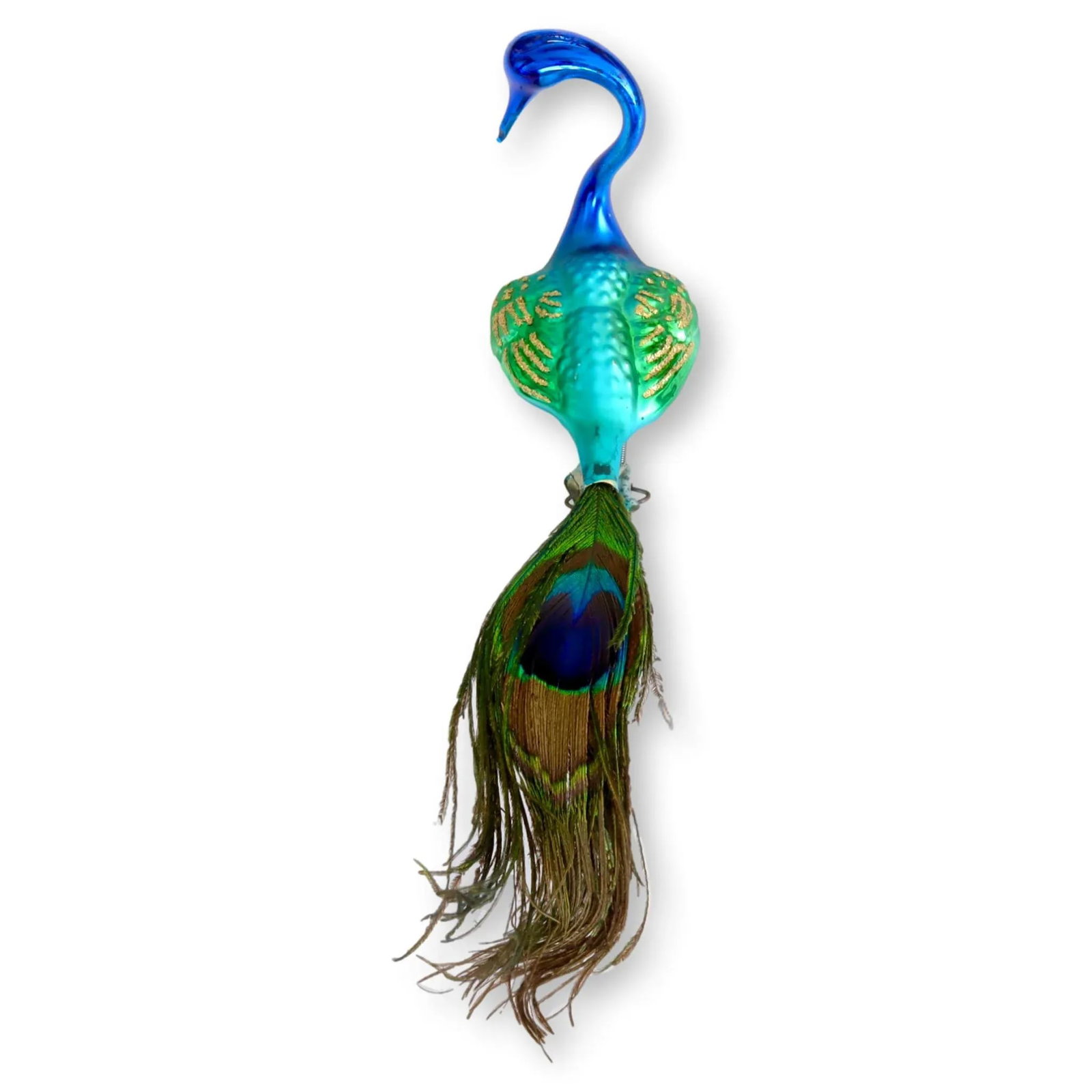Vintage Peacock Mercury Glass Ornament - 3