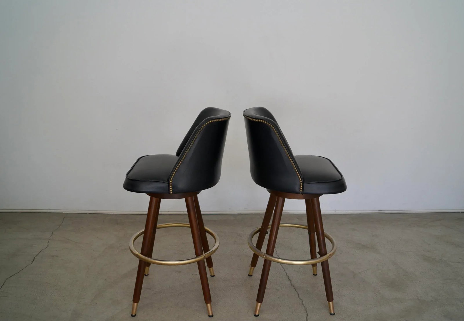 Mid-Century Modern Bar Stools - a Pair - 3