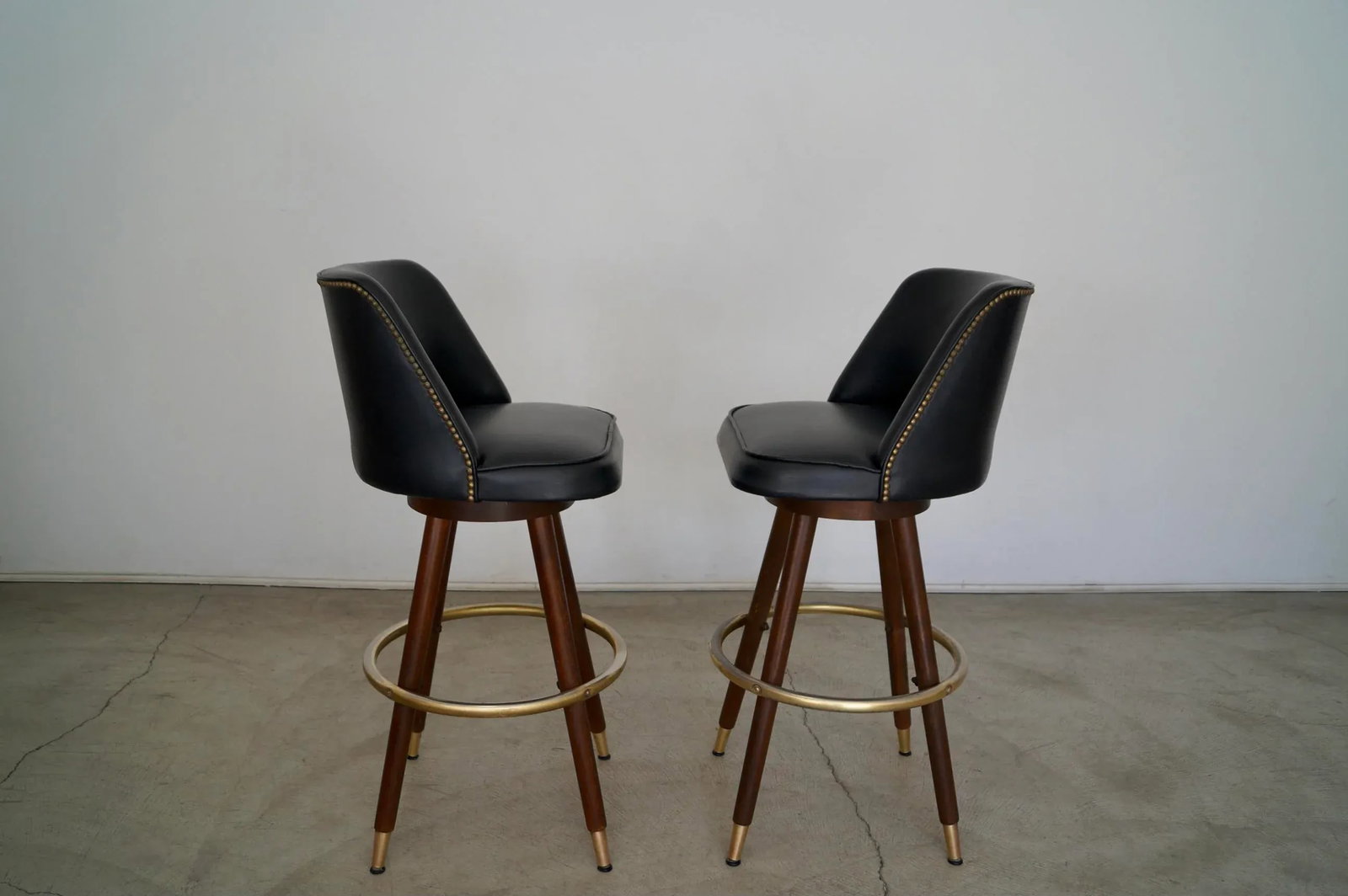 Mid-Century Modern Bar Stools - a Pair - 4