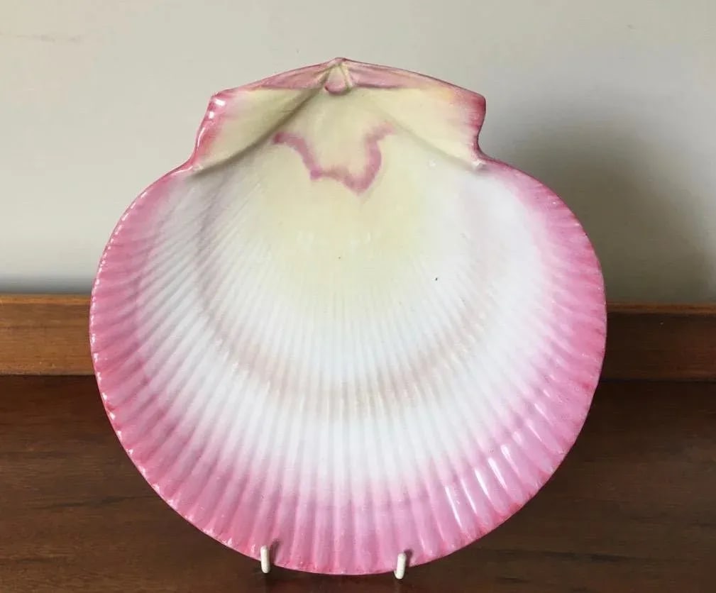 Antique 19th Century Wedgwood Pink Nautilus Pearlware Scallop Shell Dessert Dish - 4