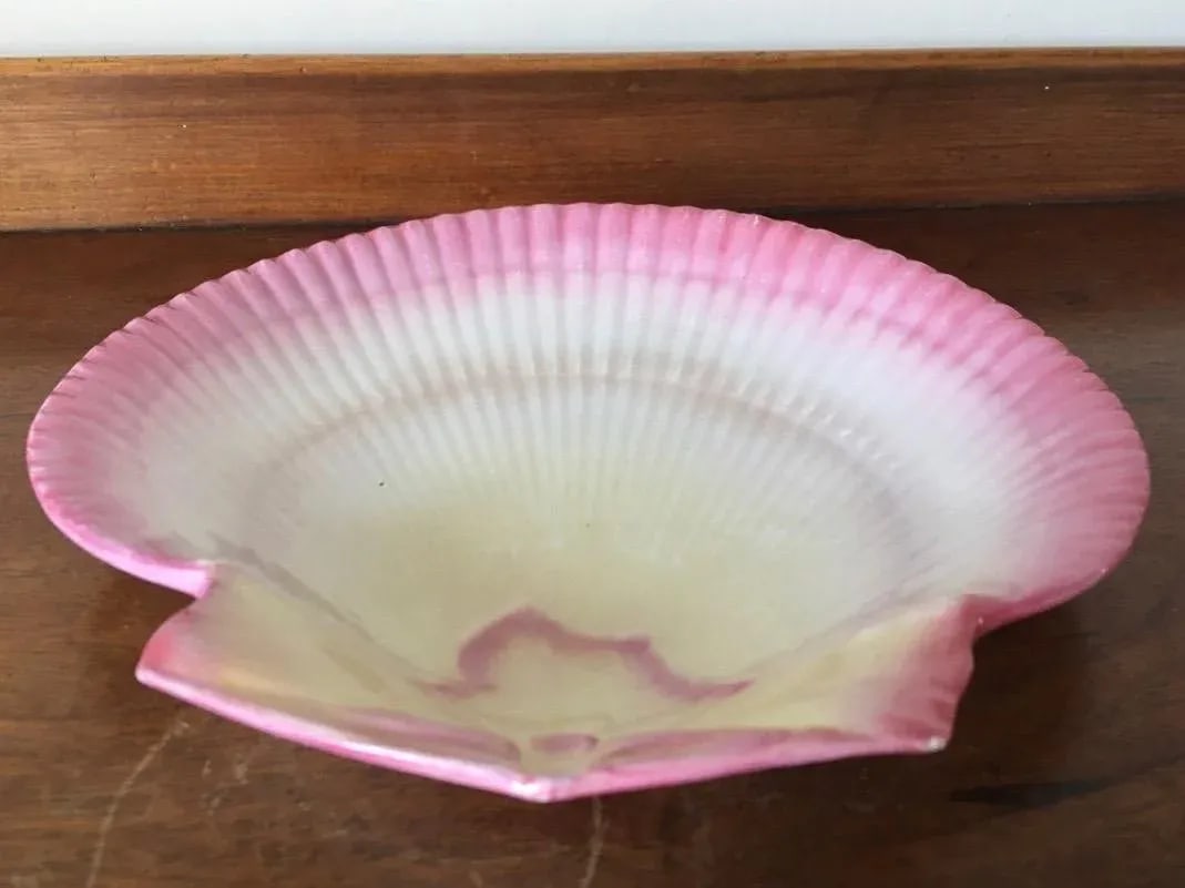 Antique 19th Century Wedgwood Pink Nautilus Pearlware Scallop Shell Dessert Dish - 6