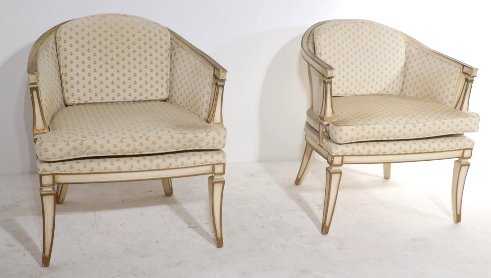 Mid Century Hollywood Regency Tub Chairs After Parzinger - a Pair - 4